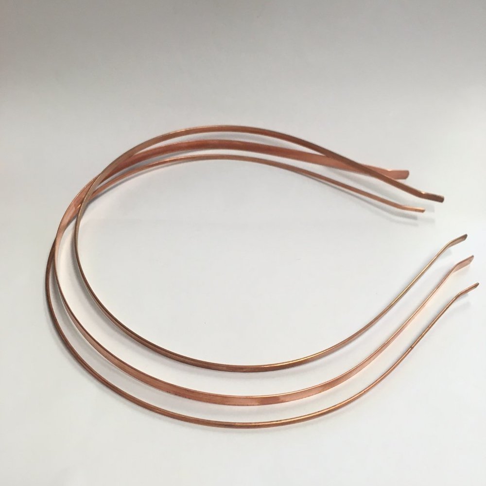 Set of 3 Matte Copper Minimalist Headbands, 5mm, 3mm, 2mm, Brand New